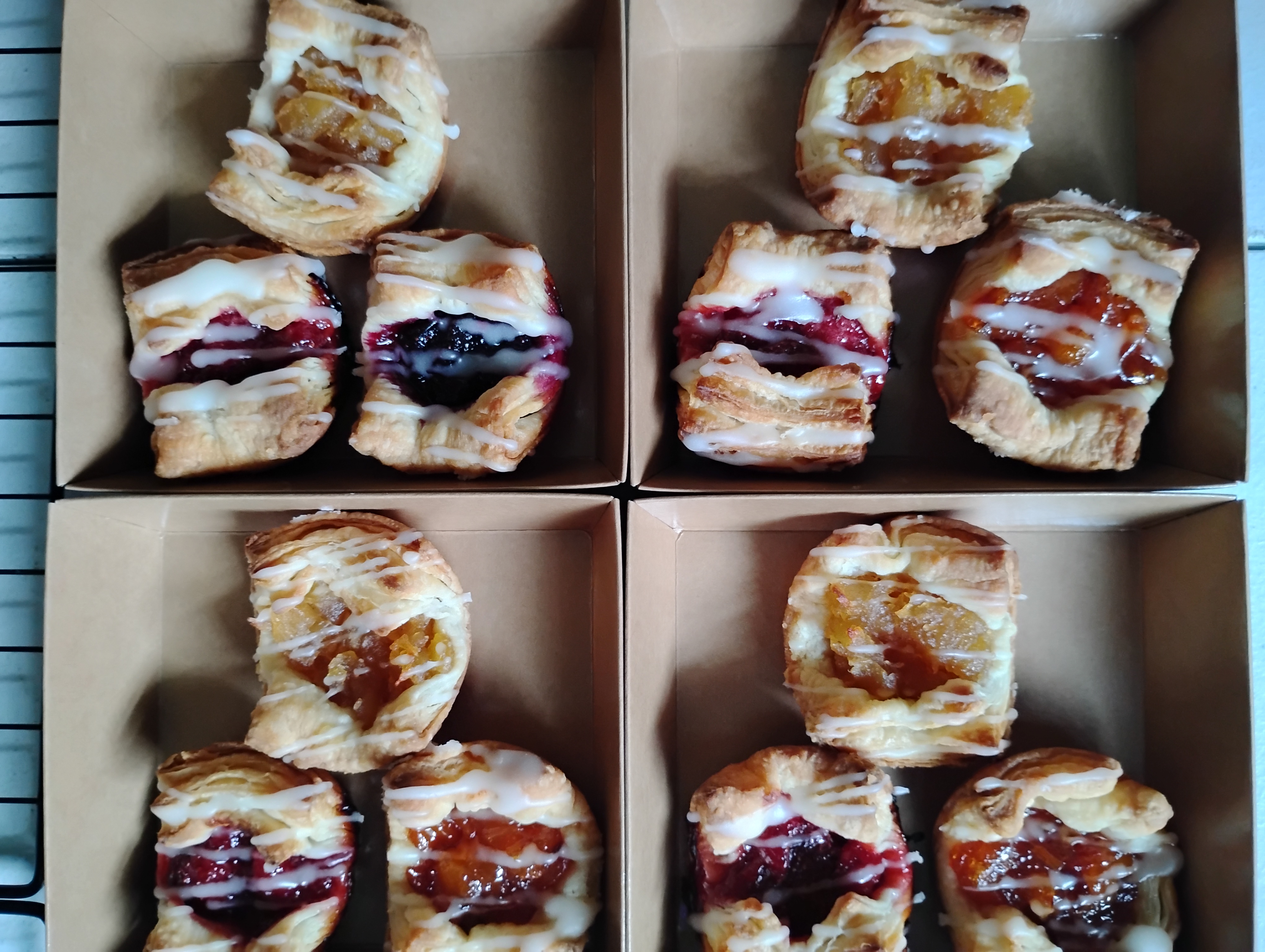 Fresh puff pastry fruit tartlets
